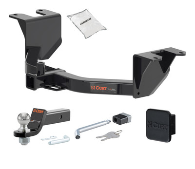19 - 24 GMC Sierra 1500 Excluding factory receiver 2in. CURT Trailer Hitch + Ball Mount + Cover + Lock Kit HWA1142