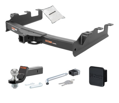 07 - 07 GMC Sierra 2500 HD Classic 6' bed, factory replacement hitch 2in. CURT Trailer Hitch + Ball Mount + Cover + Lock Kit HWA1233
