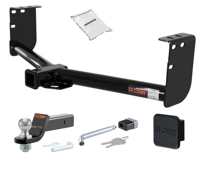 07 - 21 Toyota Tundra Excluding factory receiver 2in. CURT Trailer Hitch + Ball Mount + Cover + Lock Kit HWA2452