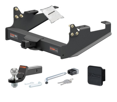 20 - 24 Ford F-350 Super Duty Cab & chassis with 34" frame width (O.D.) 2in. CURT Trailer Hitch + Ball Mount + Cover + Lock Kit HWA907