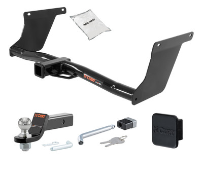 13 - 19 Ford Escape Excluding S 2in. CURT Trailer Hitch + Ball Mount + Cover + Lock Kit HWA816