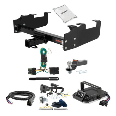 88-99 GMC C1500 With roll pan bumper 2 CURT Trailer Hitch + Assure Proportional Brake Controller Kit HBCW1033