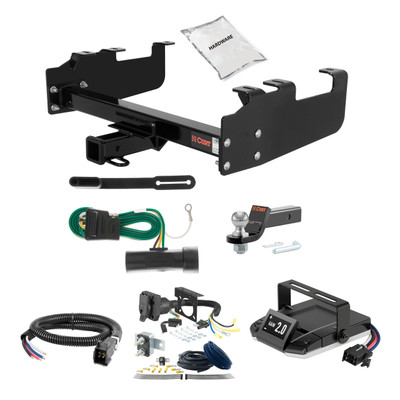88-99 GMC C1500 With 10" step bumper 2 CURT Trailer Hitch + Assure Proportional Brake Controller Kit HBCW1034