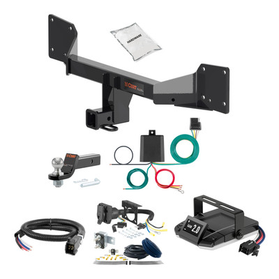 23-24 Audi Q4 e-tron Sportback Without factory receiver 2 CURT Trailer Hitch + Assure Proportional Brake Controller Kit HBCW65