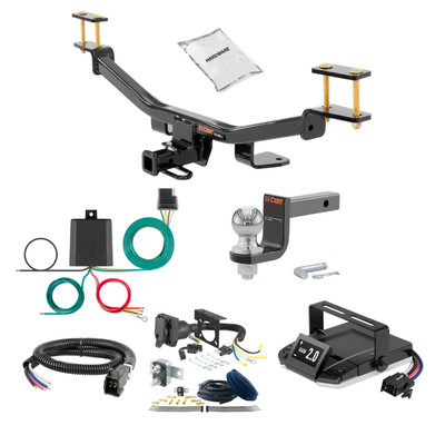 17-20 Audi A4  Sedan, excluding S Line 1.25 CURT Trailer Hitch + Assure Proportional Brake Controller Kit HBCW35