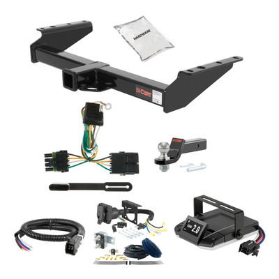 92-00 GMC   Old body style, 5.7L or 6.5L 2 CURT Trailer Hitch + Assure Proportional Brake Controller Kit HBCW1313
