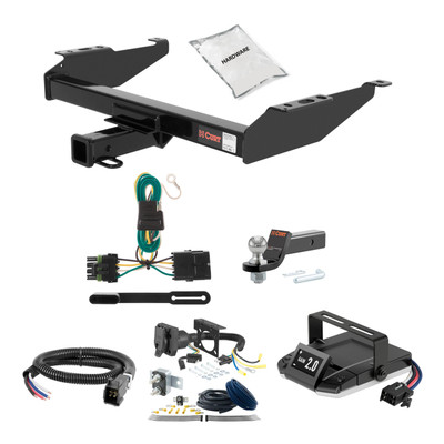 88-00 Chevrolet K3500 Excluding with dual exhaust, 10" step bumper or cab & chassis 2 CURT Trailer Hitch + Assure Proportional Brake Controller Kit HBCW392