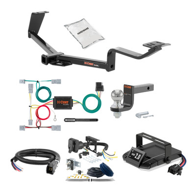 16-18 HONDA   Sedan, excluding center exhaust 1.25 CURT Trailer Hitch + Assure Proportional Brake Controller Kit HBCW1341