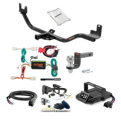 18-20 Hyundai Elantra GT Base, single exhaust only 1.25 CURT Trailer Hitch + Assure Proportional Brake Controller Kit HBCW1414