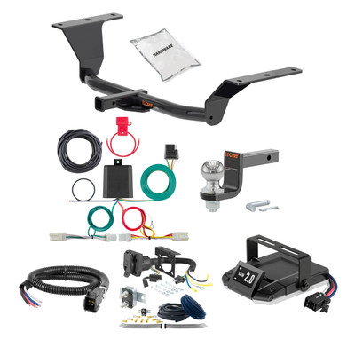 01-06 Hyundai Elantra Hatchback 1.25 CURT Trailer Hitch + Assure Proportional Brake Controller Kit HBCW1404