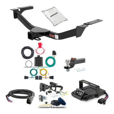 07-14 Ford Edge Fits beneath factory 1-1/4" receiver hitch 2 CURT Trailer Hitch + Assure Proportional Brake Controller Kit HBCW811