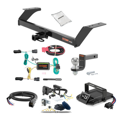 07-15 Lincoln MKX Fits beneath factory 1-1/4" receiver 2 CURT Trailer Hitch + Assure Proportional Brake Controller Kit HBCW1744