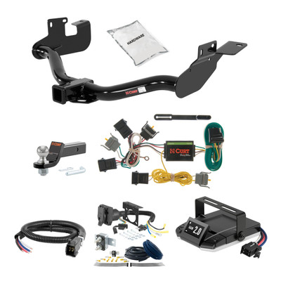 05-06 Mazda Tribute Without factory 1-1/4" receiver hitch 1.25 CURT Trailer Hitch + Assure Proportional Brake Controller Kit HBCW1824