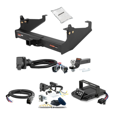 00-24 Ford F-650 Cab & chassis with 34" frame width (O.D.) 2 CURT Trailer Hitch + Assure Proportional Brake Controller Kit HBCW924