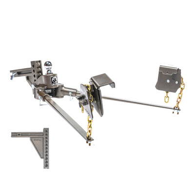 BlueOx 20k, 550 lb TW, SwayPro Weight Distributing Hitch, 2" Recievers 11-hole/10" receiver stinger BXW0556