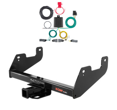 2021 - 2023 Ford F-150 w/o LED Tailights + Excluding factory receiver or Police Responder Curt 2", Class 4 Trailer Tow Hitch + 4-way Wiring Kit 14017