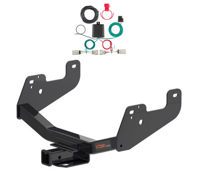 2015 - 2026 Ford F-150 w/ Backup Sensors & With factory receiver Curt 2", Class 4 Trailer Tow Hitch + 4-way Wiring Kit 14021