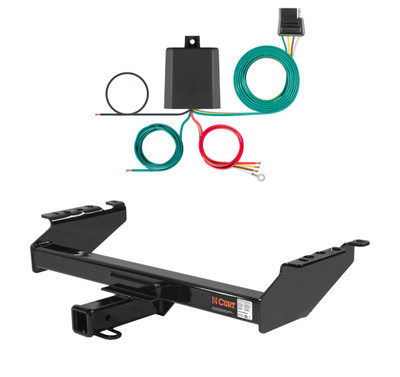 1980 - 1986 Ford F-350 Old body, excluding with 10" drop bumper Curt 2", Class 4 Trailer Tow Hitch + 4-flat Wiring Kit 14001