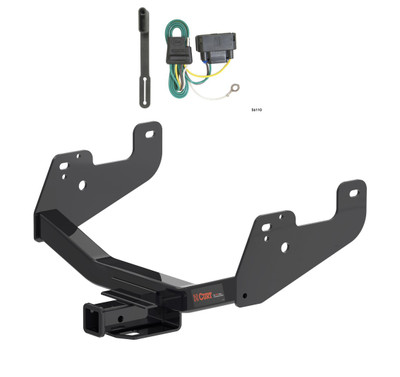 2015 - 2026 Ford F-150 Excluding factory receiver or Police Responder Curt 2", Class 4 Trailer Tow Hitch + 4-flat Wiring Kit 14021