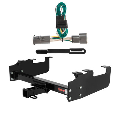1987 - 1996 Ford F-250 Old body with 10" drop bumper, excluding 1973 - 1979 crew cab Curt 2", Class 3 Trailer Tow Hitch + 4-flat Wiring Kit 13099