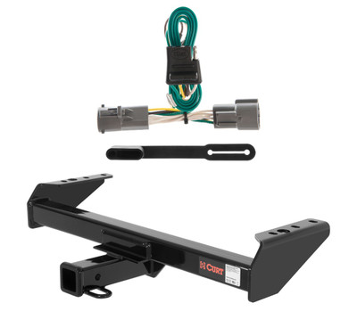 1987 - 1996 Ford F-350 Cab & chassis with 34" frame width (O.D.) Curt 2", Class 4 Trailer Tow Hitch + 4-flat Wiring Kit 14082