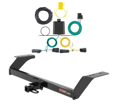 2013 - 2020 Ford Fusion Excluding Sport Curt 1-1/4", Class 2 Trailer Tow Hitch + 4-flat Wiring Kit 12091