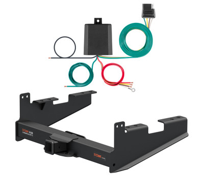 2017 - 2019 Ford F-350 Super Duty Excluding cab & chassis Curt 2-1/2", Class 5 Trailer Tow Hitch + 4-flat Wiring Kit 15802