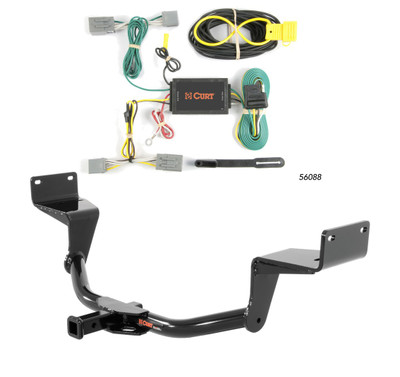 2015 Ford Mustang Convertible, excluding Shelby Curt 1-1/4", Class 1 Trailer Tow Hitch + 4-flat Wiring Kit 11405