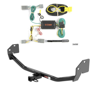 2011 - 2014 Ford Mustang Convertible, excluding California Special Curt 1-1/4", Class 1 Trailer Tow Hitch + 4-flat Wiring Kit 11210
