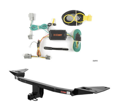 2010 - 2019 Ford Taurus Sedan (Excluding Police Package) Curt 1-1/4", Class 2 Trailer Tow Hitch + 4-flat Wiring Kit 12296