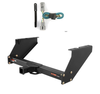 2005 - 2007 Ford F-350 Super Duty With 16" spare tire and 10" drop bumper Curt 2", Class 5 Trailer Tow Hitch + 4-flat Wiring Kit 15316