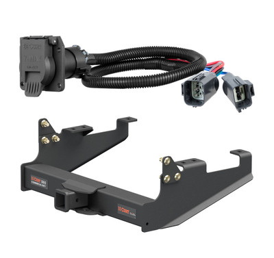 2020 - 2026 Ford F-350 Super Duty Cab & chassis with 34" frame width (O.D.) Curt 2-1/2", Class 5 Trailer Tow Hitch + 7-way Wiring Kit 15804