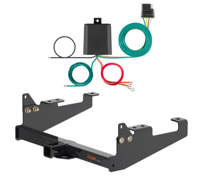 2020 - 2026 Ford F-350 Super Duty Cab & chassis with 34" frame width (O.D.) Curt 2", Class 4 Trailer Tow Hitch + 4-flat Wiring Kit 14018