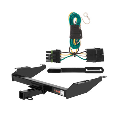 1988 - 1999 GMC C1500 With dual exhaust Curt 2", Class 3 Trailer Tow Hitch + 4-flat Wiring Kit 13042