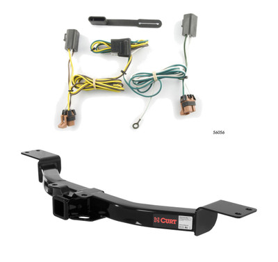 2007 - 2012 GMC Acadia Curt 2", Class 3 Trailer Tow Hitch + 4-flat Wiring Kit 13424