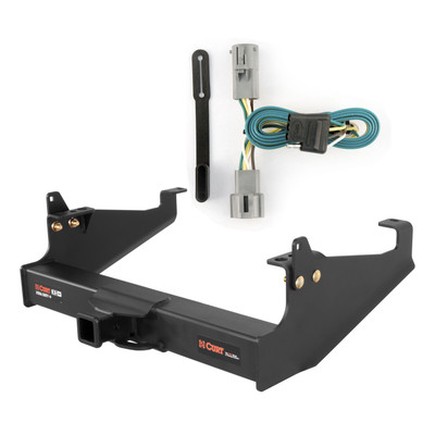 05 - 07 Ford F-350 Super Duty Cab & chassis with 34" frame width (O.D.) Curt 2", Class 5 Trailer Tow Hitch + 4-flat Wiring Kit 15445