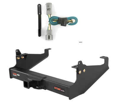 2005 - 2007 Ford F-350 Super Duty Cab & chassis with 34" frame width (O.D.) Curt 2", Class 5 Trailer Tow Hitch + 4-flat Wiring Kit 15445