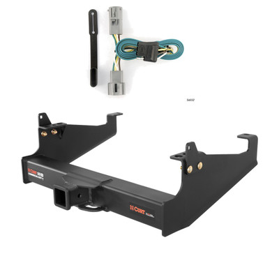 2005 - 2007 Ford F-350 Super Duty Cab & chassis with 34" frame width (O.D.) Curt 2-1/2", Class 5 Trailer Tow Hitch + 4-flat Wiring Kit 15845