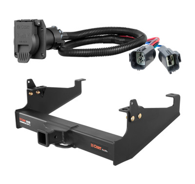 1999 - 2026 Ford F-450 Super Duty Cab & chassis with 34" frame width (O.D.) Curt 2-1/2", Class 5 Trailer Tow Hitch + 7-way Wiring Kit 15845