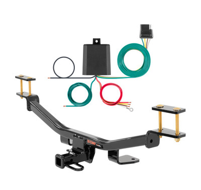 2009 - 2016 Audi A4 Quattro Sedan Curt 1-1/4", Class 1 Trailer Tow Hitch + 4-flat Wiring Kit 11186