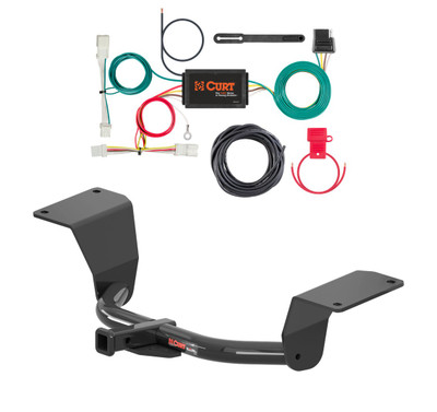 2017 - 2018 Honda Civic Hatchback, excluding Sport and Type R Curt 1-1/4", Class 1 Trailer Tow Hitch + 4-flat Wiring Kit 11463