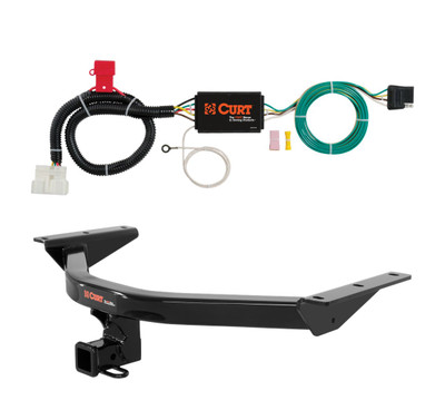2016 - 2022 Honda Pilot Curt 2", Class 3 Trailer Tow Hitch + 4-flat Wiring Kit 13146