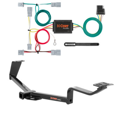 2006 - 2015 Honda Civic Sedan (Excluding Hybrid) Curt 1-1/4", Class 1 Trailer Tow Hitch + 4-flat Wiring Kit 11391