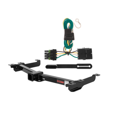 1988 - 1999 GMC K1500 With roll pan bumper Curt 2", Class 3 Trailer Tow Hitch + 4-flat Wiring Kit 13942