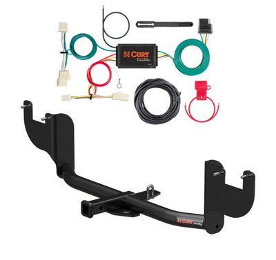 2017 - 2018 Hyundai Elantra Sedan, with factory recovery loop Curt 1-1/4", Class 1 Trailer Tow Hitch + 4-flat Wiring Kit 11424