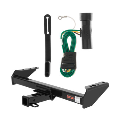 79 - 84 GMC K2500 Excluding with dual exhaust, 4-door crew cab, 10" step bumper or cab & chassis Curt 2", Class 4 Trailer Tow Hitch + 4-flat Wiring Kit 14082