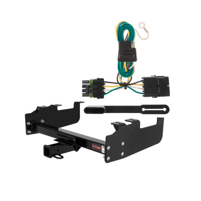1988 - 2000 GMC K2500 With 10" step bumper Curt 2", Class 3 Trailer Tow Hitch + 4-flat Wiring Kit 13099