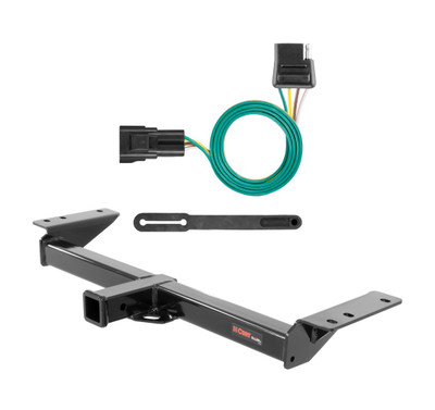 2017 - 2026 Cadillac XT5 Excluding Platinum Curt 2", Class 3 Trailer Tow Hitch + 4-flat Wiring Kit 13285