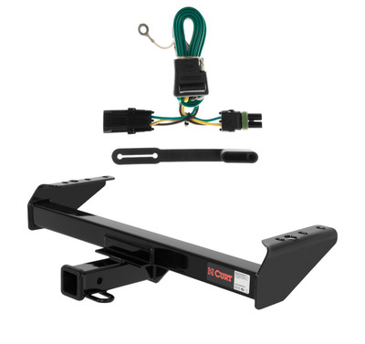 1985 - 1986 Chevrolet K10 Excluding 10" step bumper Curt 2", Class 3 Trailer Tow Hitch + 4-flat Wiring Kit 13028