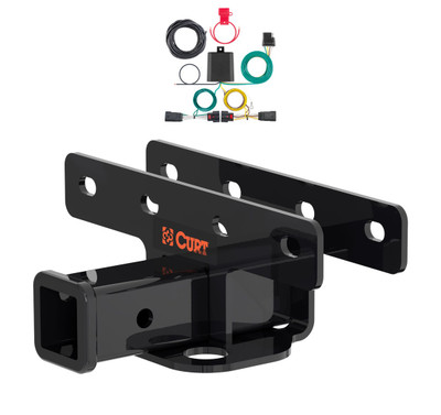 2020 - 2023 Jeep Wrangler JL, diesel Curt 2", Class 3 Trailer Tow Hitch + 4-flat Wiring Kit 13564
